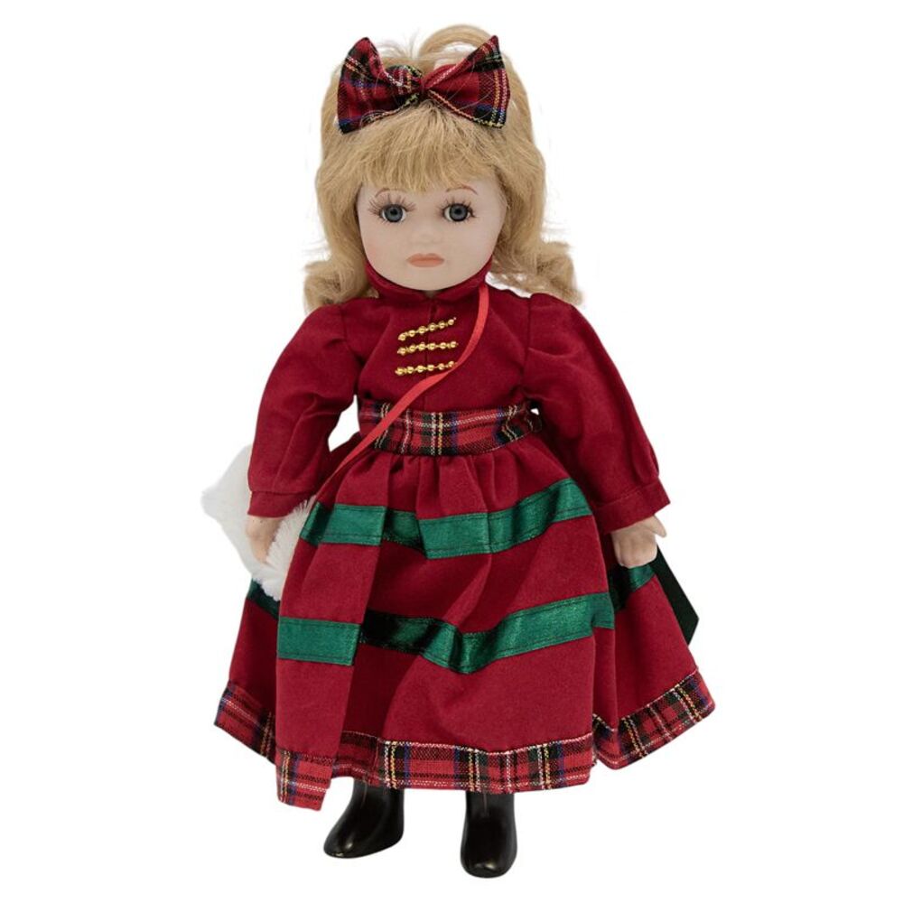 Royalton Collection Noel 10-Inch Porcelain Doll in Red Dress